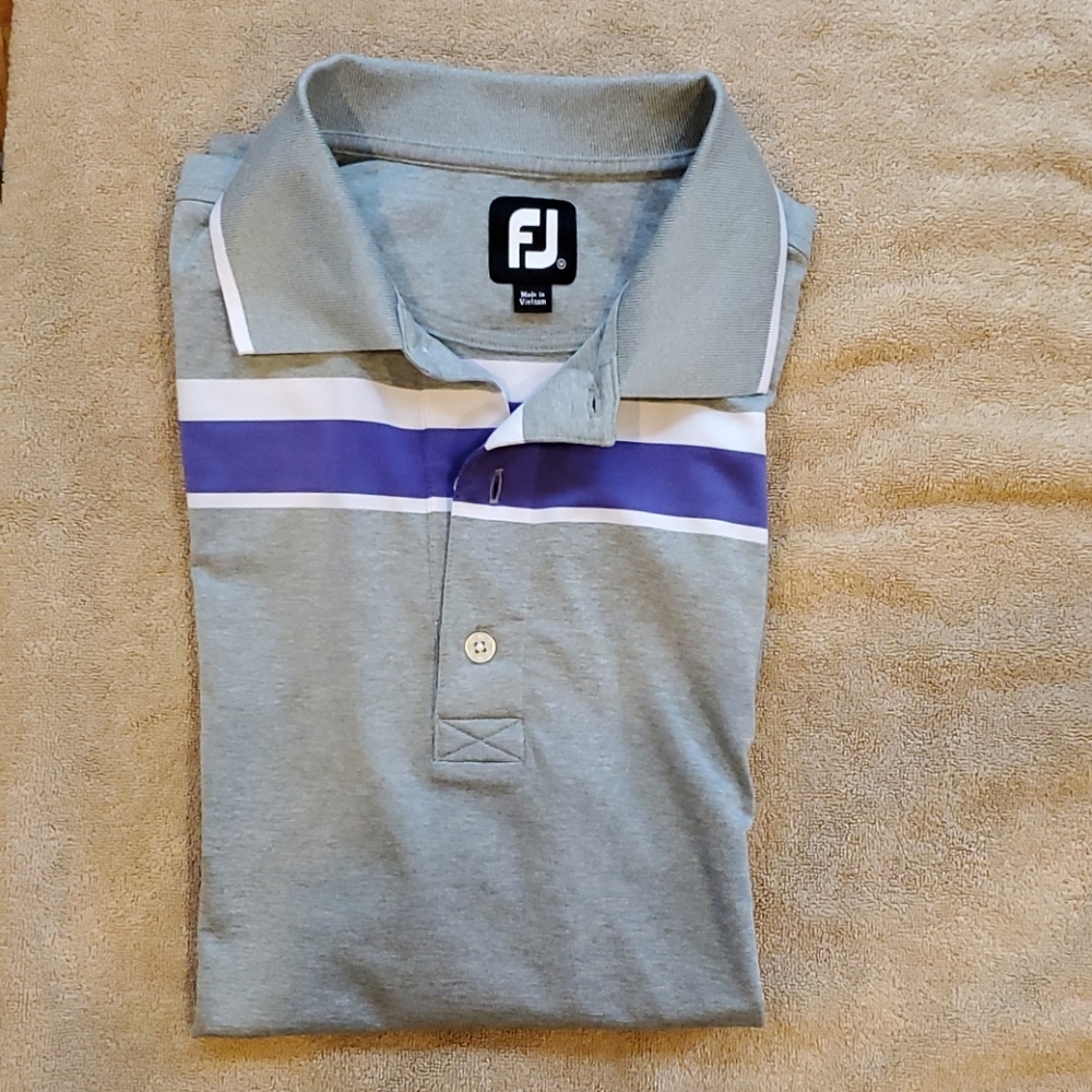 FootJoy Gray and Purple Polo Shirt